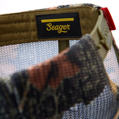 laydown detail image of Seager Sportsman Mesh Trucker