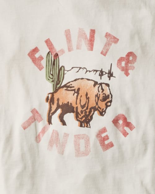 laydown detail image of Flint and Tinder Graphic T-Shirt