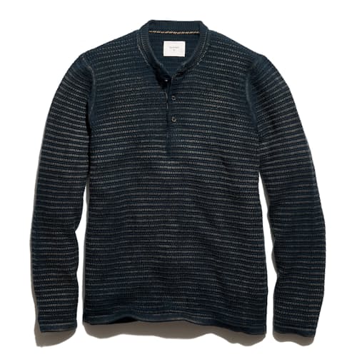 laydown image of Garment Dyed Links Henley