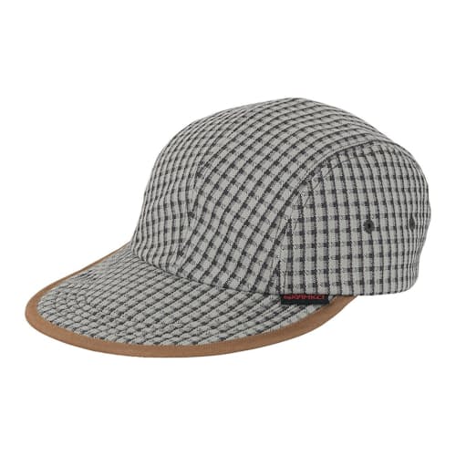 laydown image of Dobby Plaid Long Bill Cap