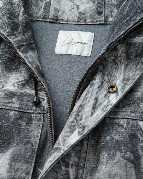 laydown detail image of ROA x Wrangler Denim Hooded Jacket