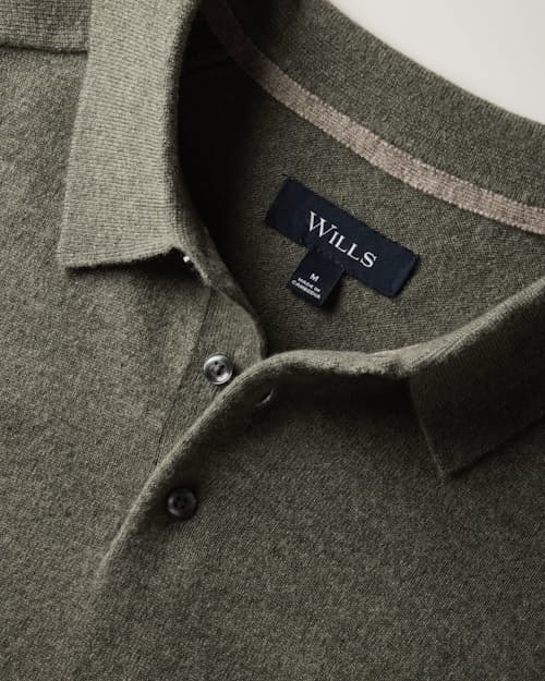 laydown detail image of Easycash Merino Long Sleeve Polo