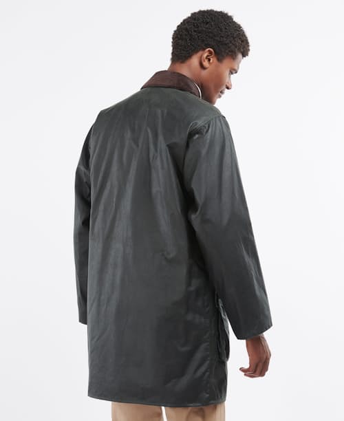 on model image of Border Wax Jacket