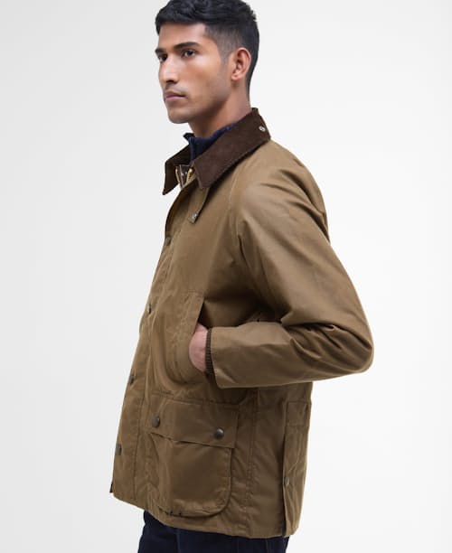 on model image of Bedale Wax Jacket