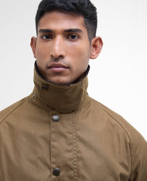 on model image of Bedale Wax Jacket