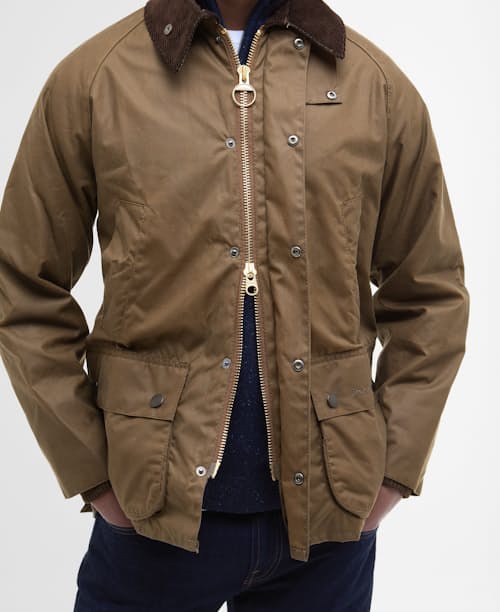 on model image of Bedale Wax Jacket
