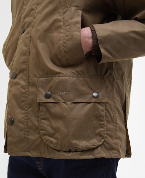 on model image of Bedale Wax Jacket