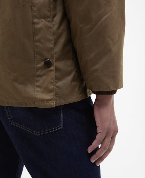 on model image of Bedale Wax Jacket
