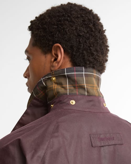 on model image of Beaufort Wax Jacket