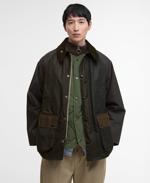 on model image of Bedale Wax Jacket