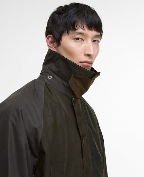 on model image of Bedale Wax Jacket