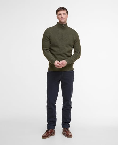 on model image of Nelson Quarter Zip Sweater