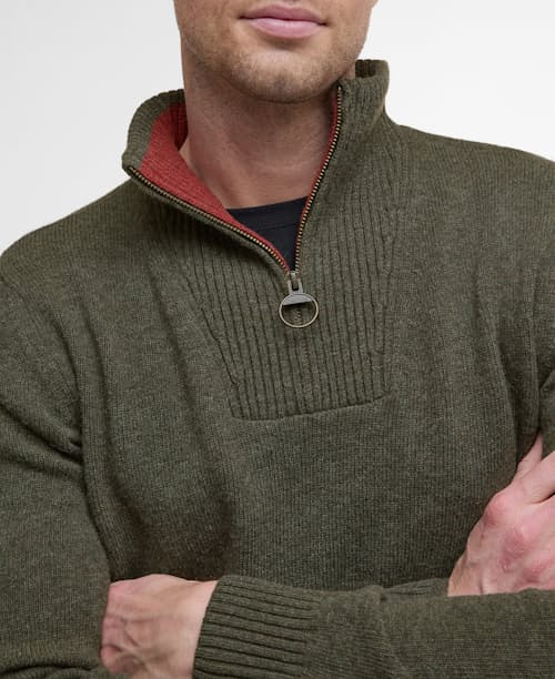 on model image of Nelson Quarter Zip Sweater