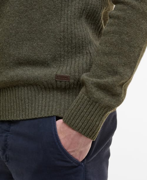 on model image of Nelson Quarter Zip Sweater