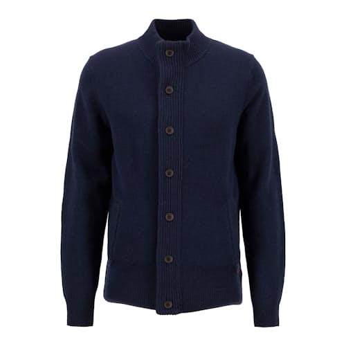 laydown image of Essential Patch Zip Through Knitted Jumper