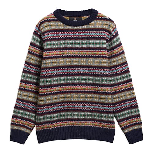 laydown image of Scottish Made Fairisle Crew