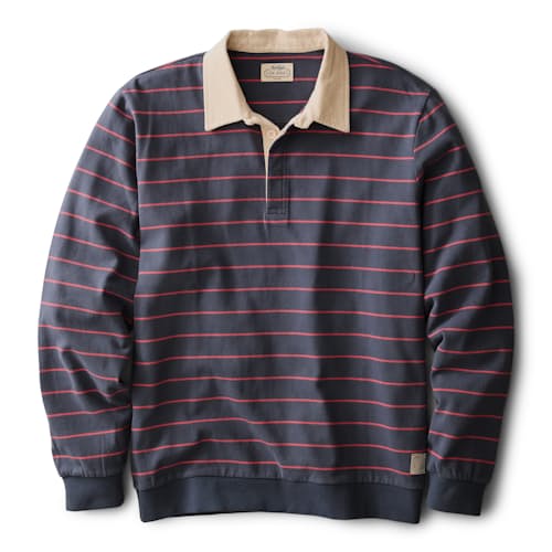 laydown image of Sueded Rugby Polo