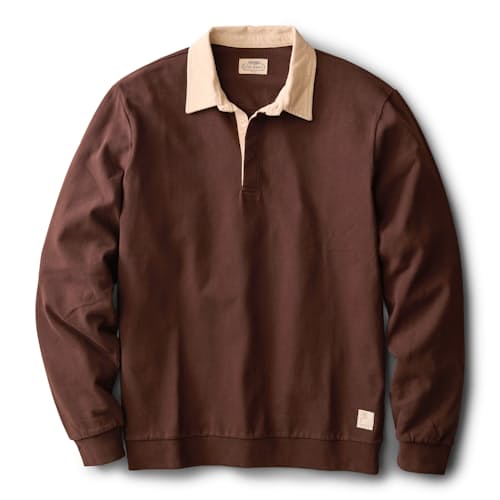 laydown image of Sueded Rugby Polo