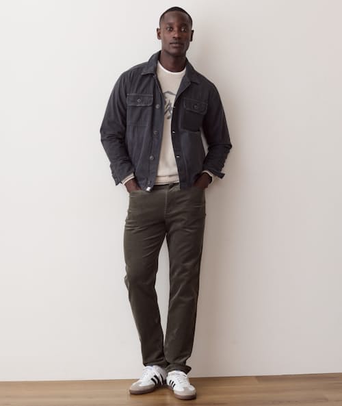 on model image of Flex Terry Slim Straight Pant