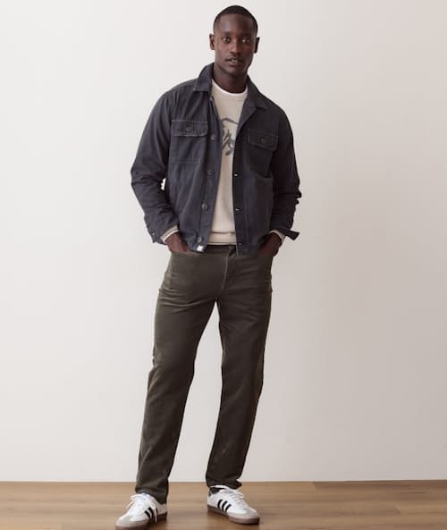 on model image of Flex Terry Slim Straight Pant
