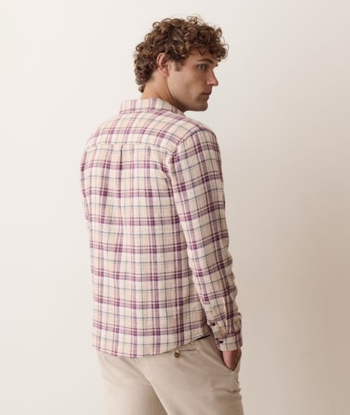 on model image of Classic Stretch Selvage Long Sleeve Shirt