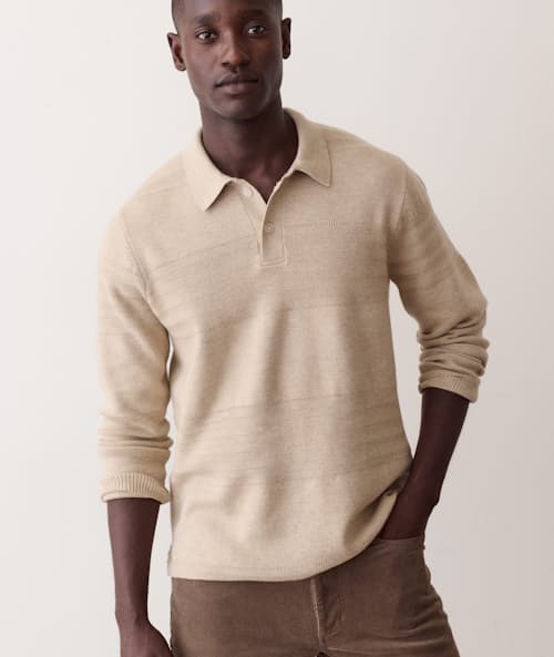 on model image of Rugby Sweater Polo