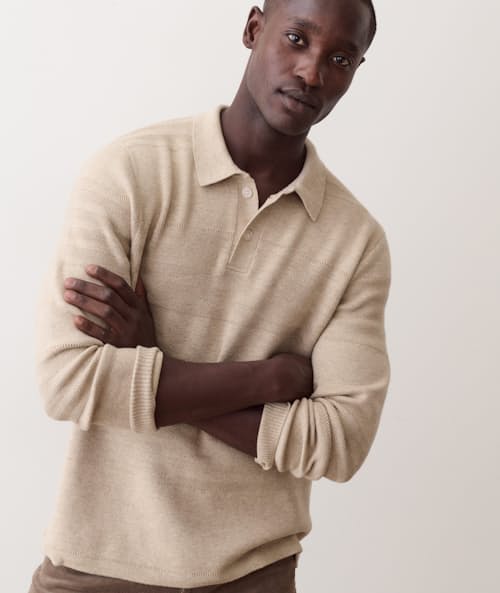 on model image of Rugby Sweater Polo