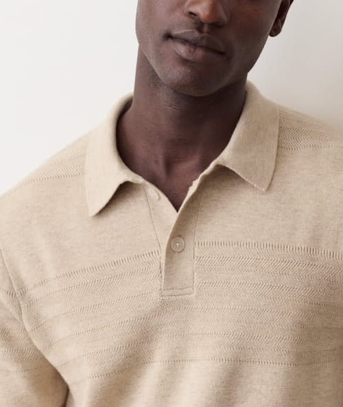 on model image of Rugby Sweater Polo