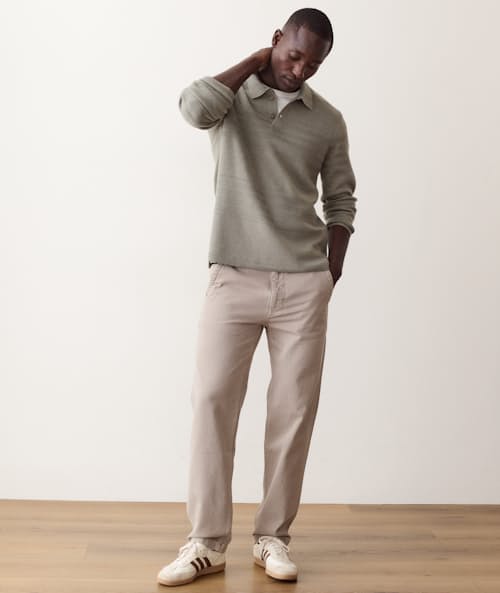 on model image of Rugby Sweater Polo