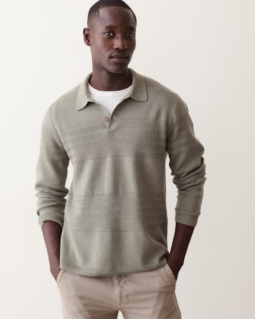 on model image of Rugby Sweater Polo