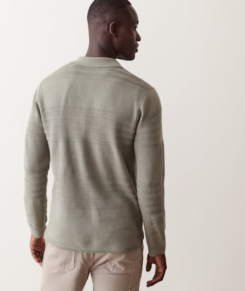 on model image of Rugby Sweater Polo