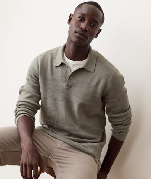 on model image of Rugby Sweater Polo
