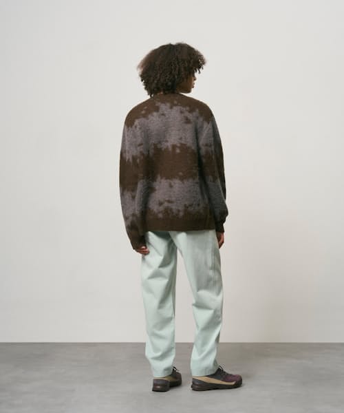 on model image of Mohair Splatter Cardigan