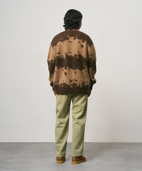 on model image of Mohair Splatter Cardigan