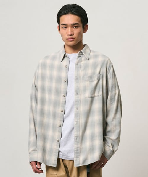 on model image of Piled Flannel Shirt