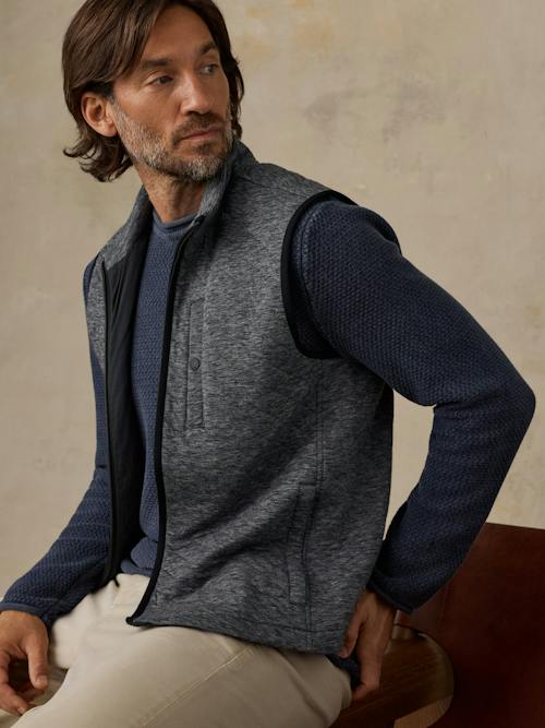 on model image of Epic Quilted Fleece Vest
