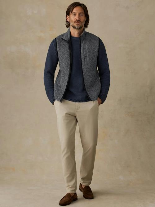 on model image of Epic Quilted Fleece Vest