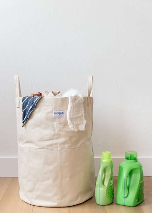 lifestyle image of Tall Canvas Storage Bin