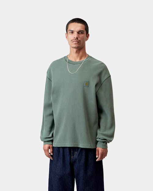 on model image of Vista Waffle Long Sleeve T-Shirt