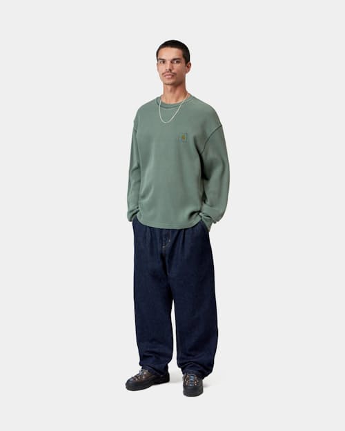 on model image of Vista Waffle Long Sleeve T-Shirt