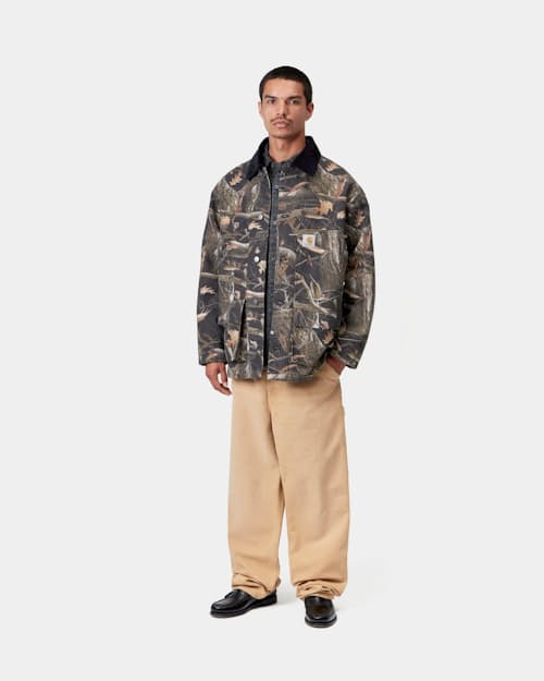 on model image of Lander Chore Coat