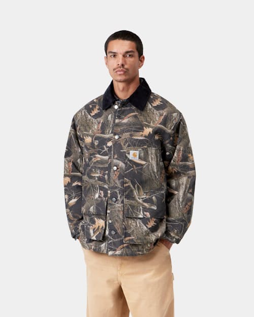 on model image of Lander Chore Coat