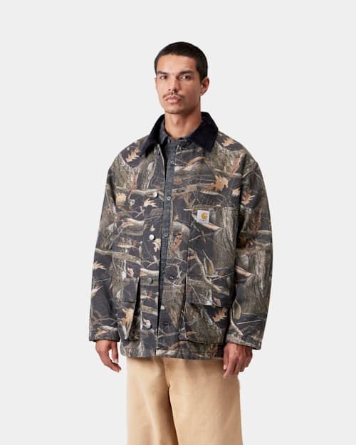 on model image of Lander Chore Coat