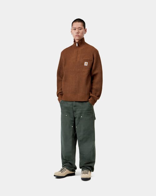 on model image of Double Knee Canvas Pant