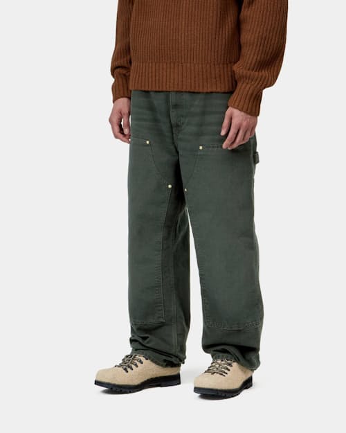 on model image of Double Knee Canvas Pant