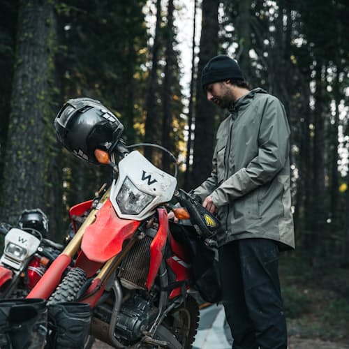 laydown image of Escape and Explore Rain Jacket