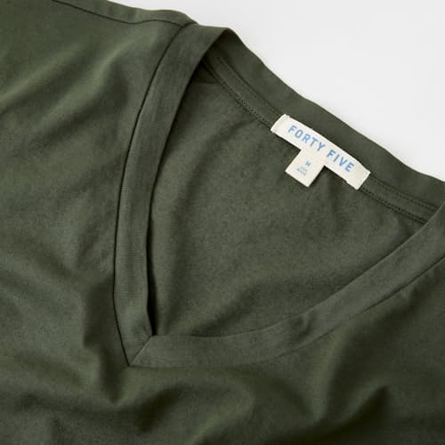 lifestyle image of Supima V-Neck T-Shirt
