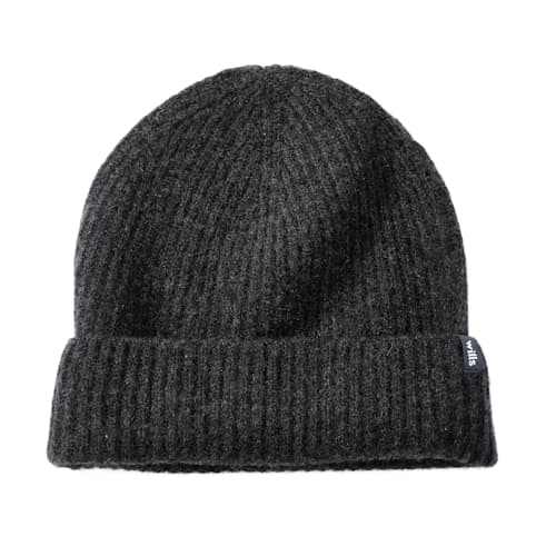 laydown image of Cashmere Ribbed Beanie