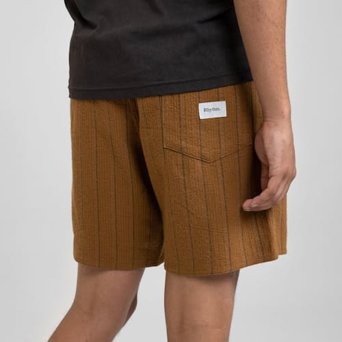 laydown image of Textured Linen Jam Short - 6"