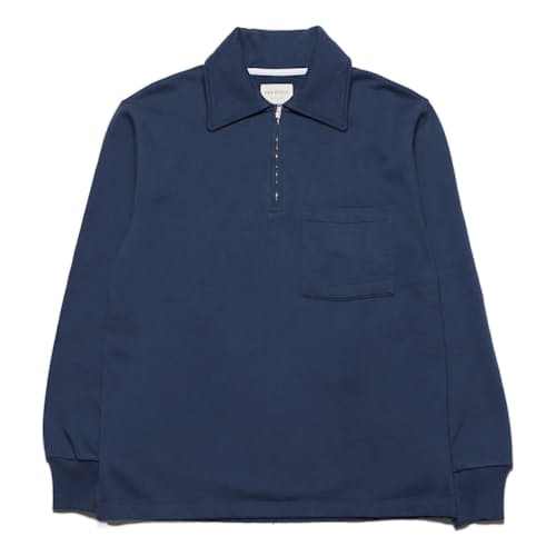 laydown image of Organic Cotton Levy Half Zip Pullover Sweater